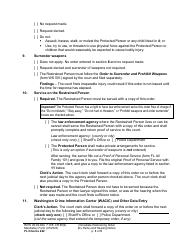 Form FL Divorce222 Immediate Restraining Order (Ex Parte) and Hearing Notice - Washington, Page 3