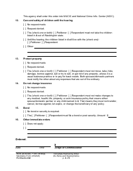 Form FL Divorce222 Immediate Restraining Order (Ex Parte) and Hearing Notice - Washington, Page 4