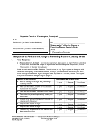 Document preview: Form FL Modify602 Response to Petition to Change a Parenting Plan, Residential Schedule or Custody Order - Washington