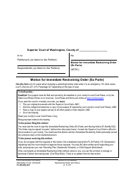 Document preview: Form FL Modify621 Motion for Immediate Restraining Order (Ex Parte) - Washington