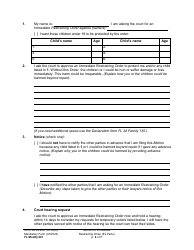 Form FL Modify621 Motion for Immediate Restraining Order (Ex Parte) - Washington, Page 2
