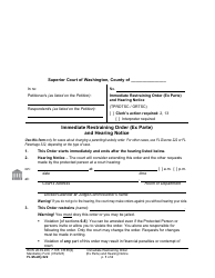 Form FL Modify622 Immediate Restraining Order (Ex Parte) and Hearing Notice - Washington