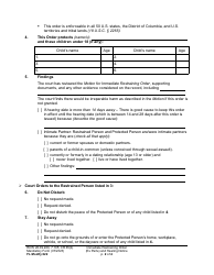 Form FL Modify622 Immediate Restraining Order (Ex Parte) and Hearing Notice - Washington, Page 2