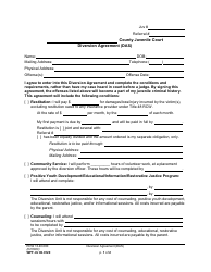 Document preview: Form WPF JU06.0120 Diversion Agreement (Das) - Washington