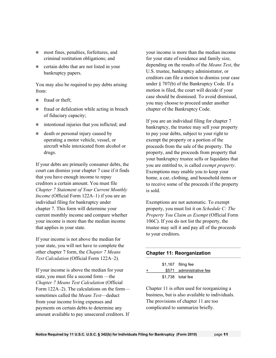 Instructions for Bankruptcy Forms for Individuals, Page 13