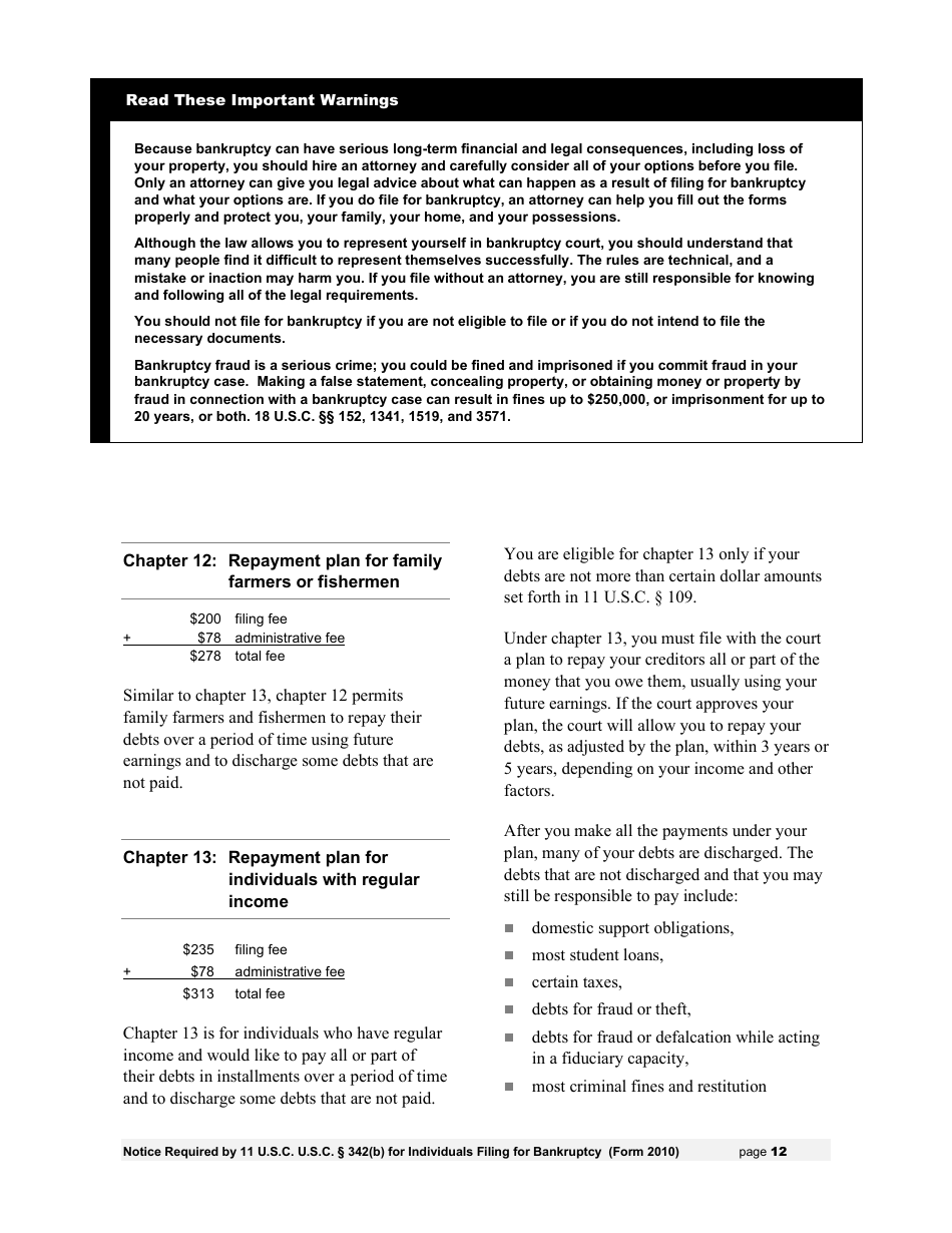 Instructions for Bankruptcy Forms for Individuals, Page 14
