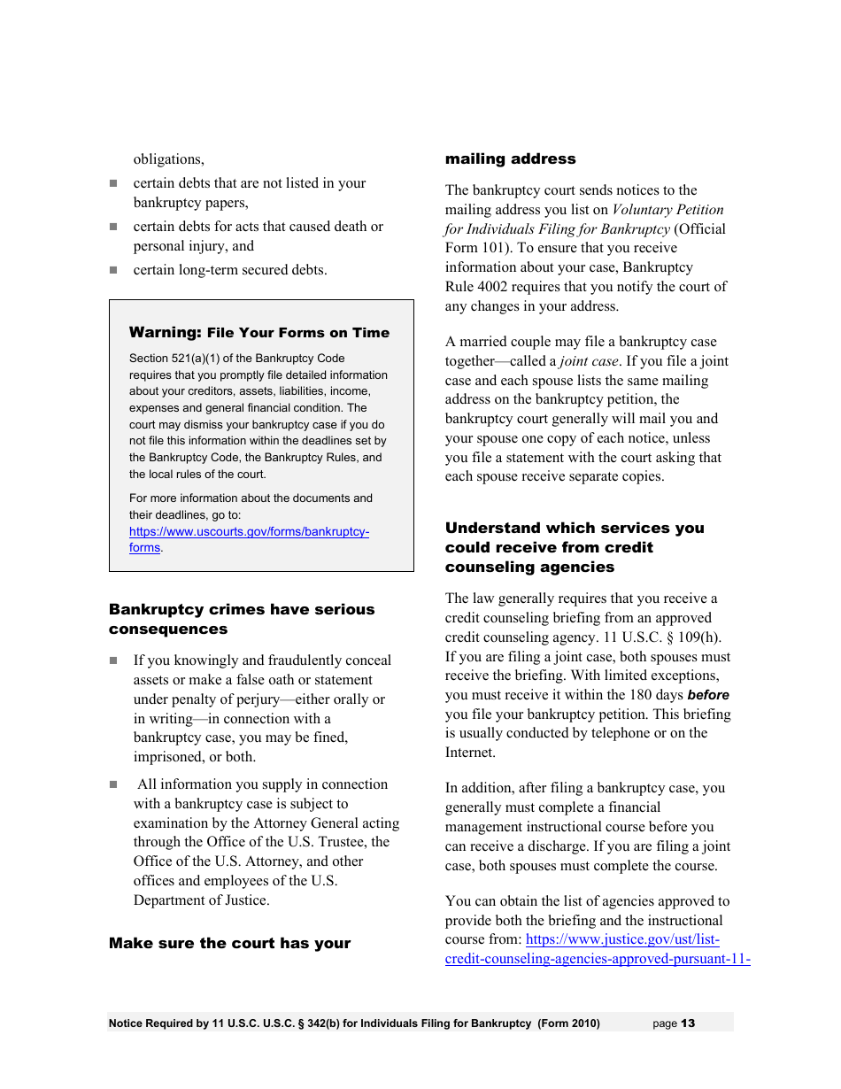 Instructions for Bankruptcy Forms for Individuals, Page 15