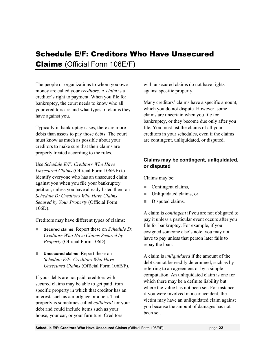 Instructions for Bankruptcy Forms for Individuals, Page 24