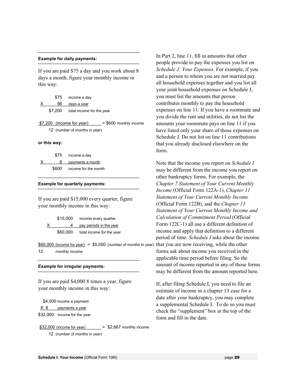 Instructions for Bankruptcy Forms for Individuals, Page 31