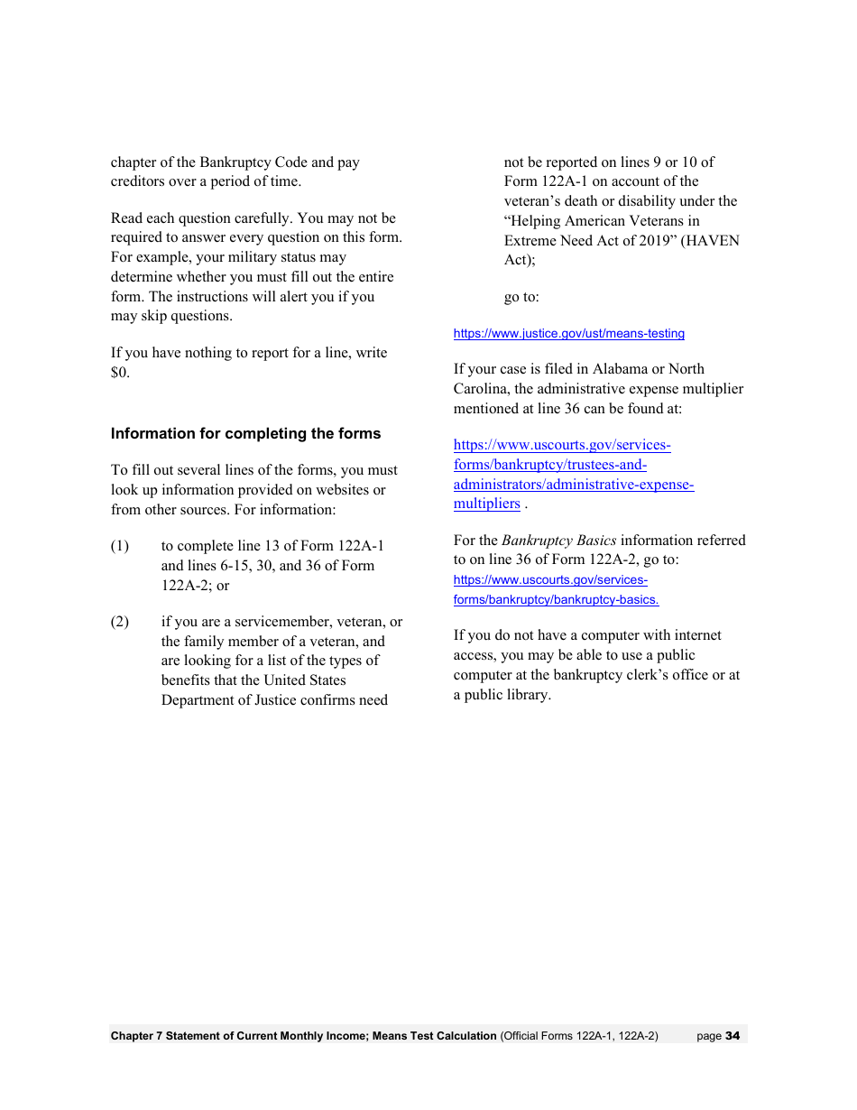 Instructions for Bankruptcy Forms for Individuals, Page 36