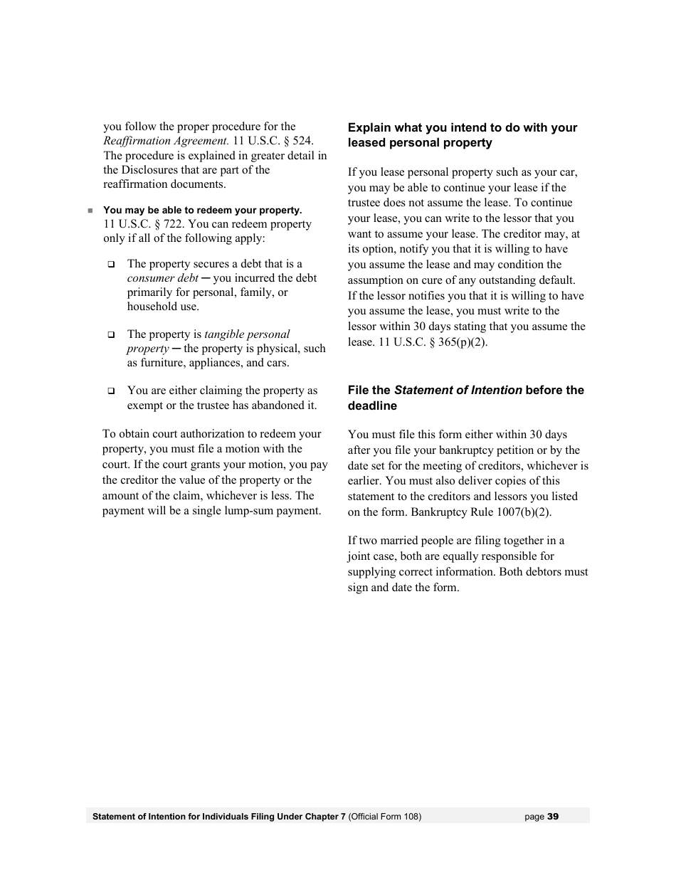 Instructions for Bankruptcy Forms for Individuals, Page 41