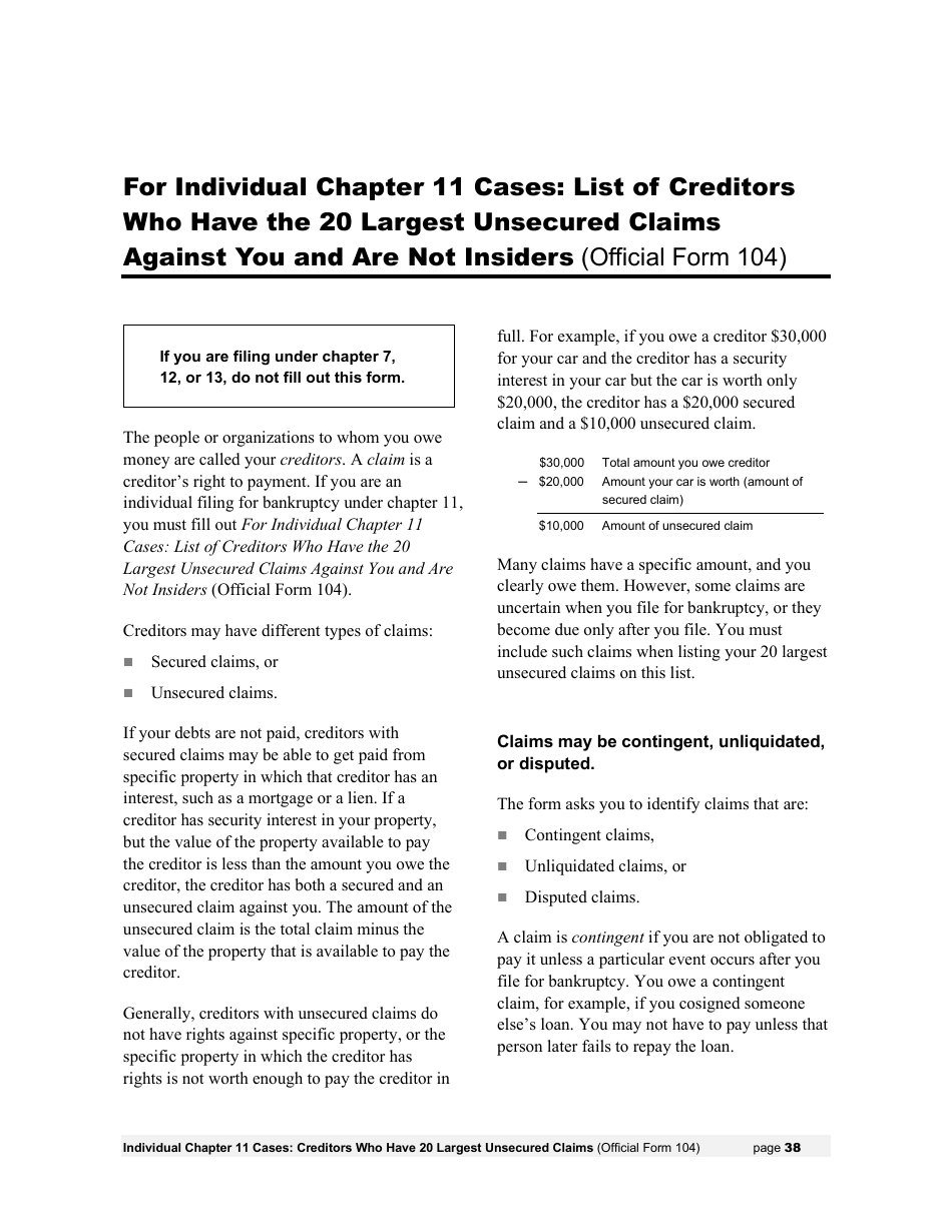 Instructions for Bankruptcy Forms for Individuals, Page 44