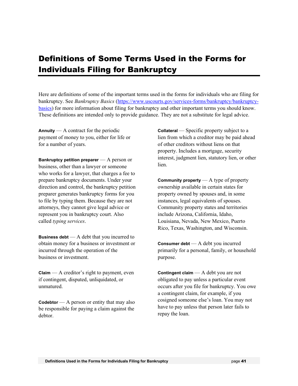 Instructions for Bankruptcy Forms for Individuals, Page 47