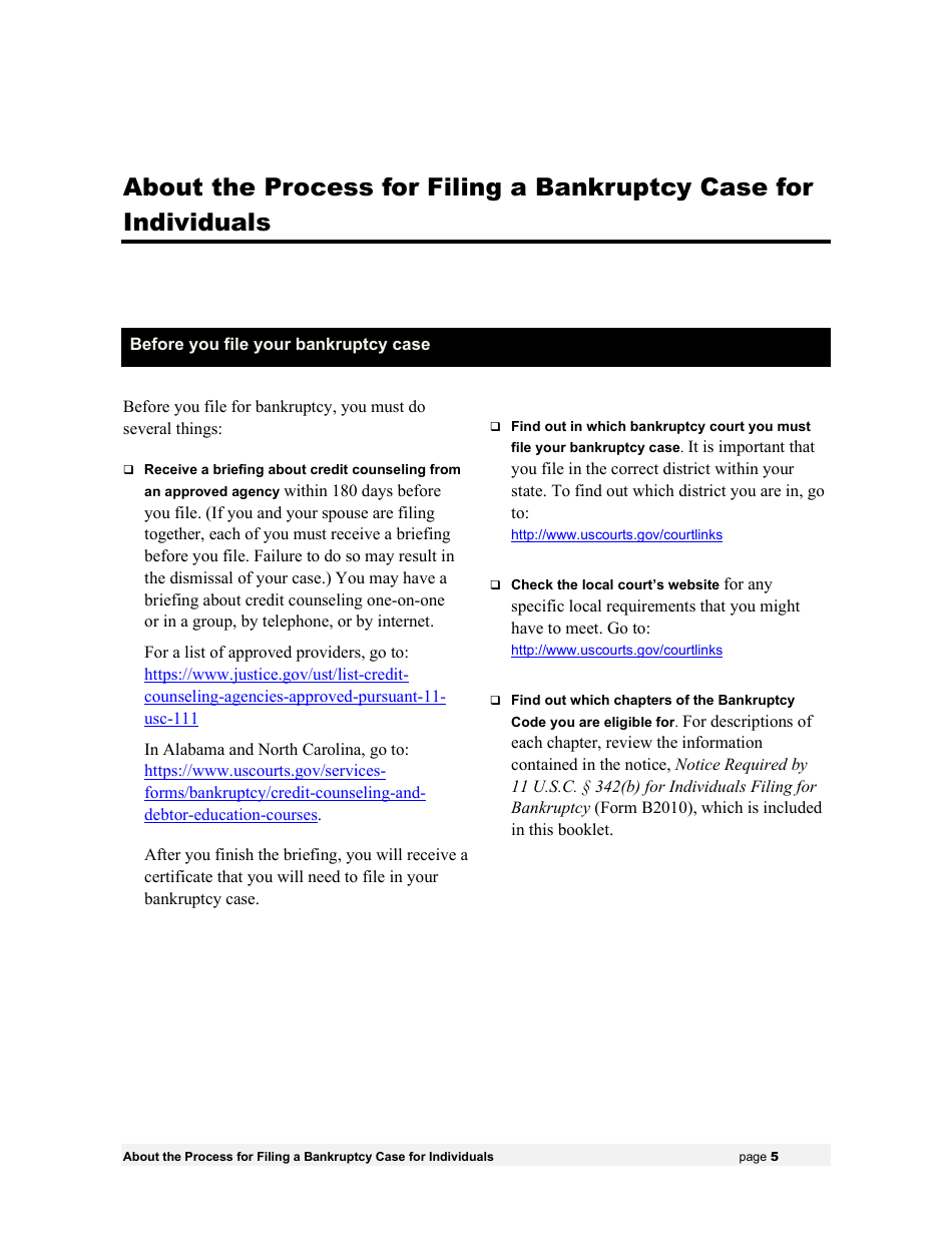 Instructions for Bankruptcy Forms for Individuals, Page 7