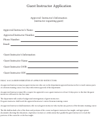 Document preview: Guest Instructor Application - New Mexico