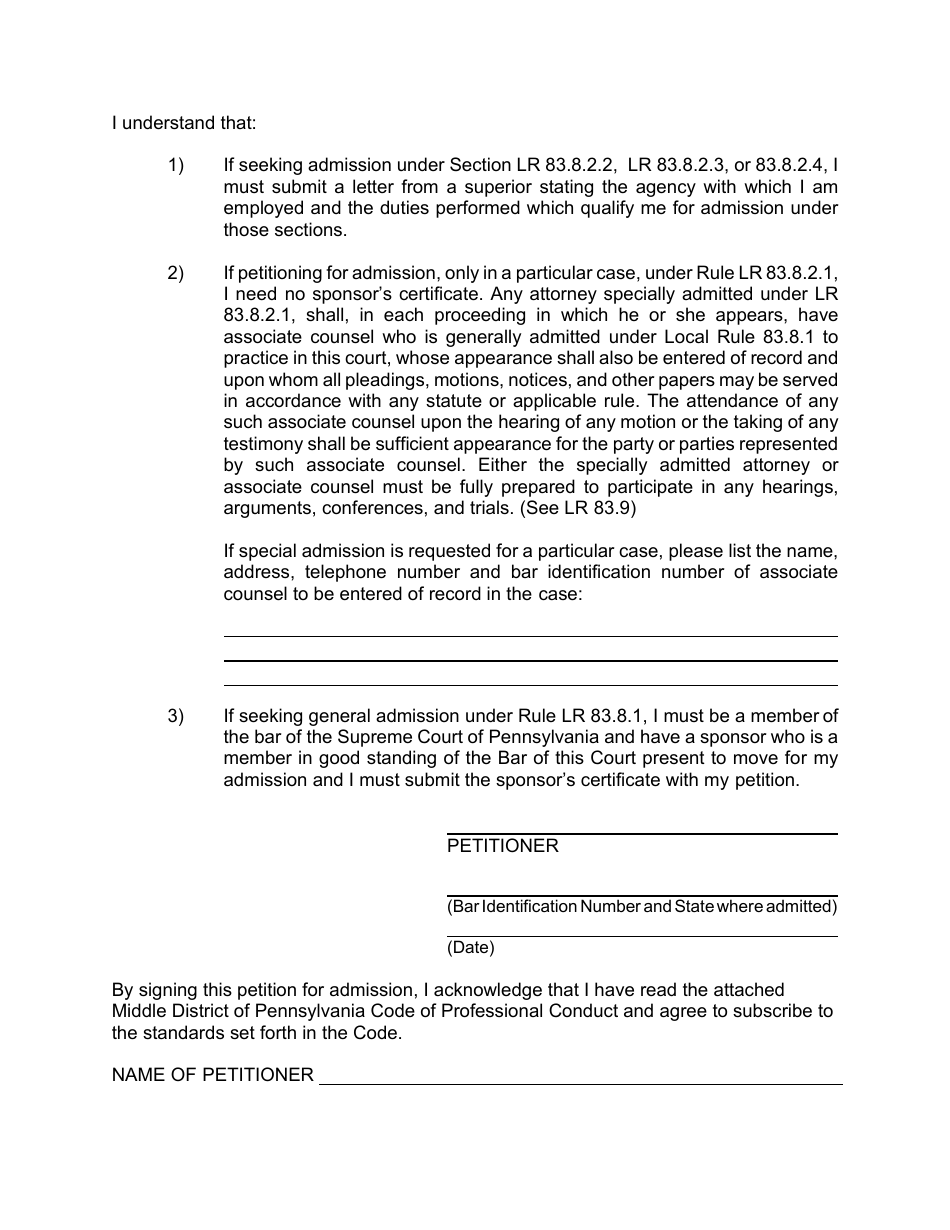 Petition for Admission to Practice - Pennsylvania, Page 4