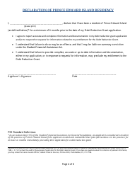 Debt Reduction Grant Application - Prince Edward Island, Canada, Page 2