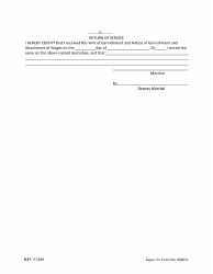 Form 009CIV Writ of Garnishment - Virgin Islands, Page 2