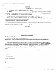 Form 126GEN (010CIV) Notice, Motion; Affidavit and Order for Wage Garnishment - Virgin Islands, Page 2