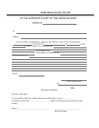 Document preview: Subpoena Duces Tecum - Virgin Islands