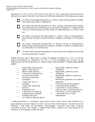 Verified Petition for Protection Order Against Harassment and/or Stalking - Virgin Islands, Page 4