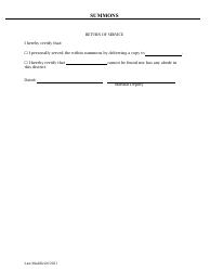 Civil 21 Day Summons - Virgin Islands, Page 2