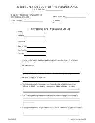 Document preview: Super. Ct. Form 084GEN Petition for Expungement - Virgin Islands