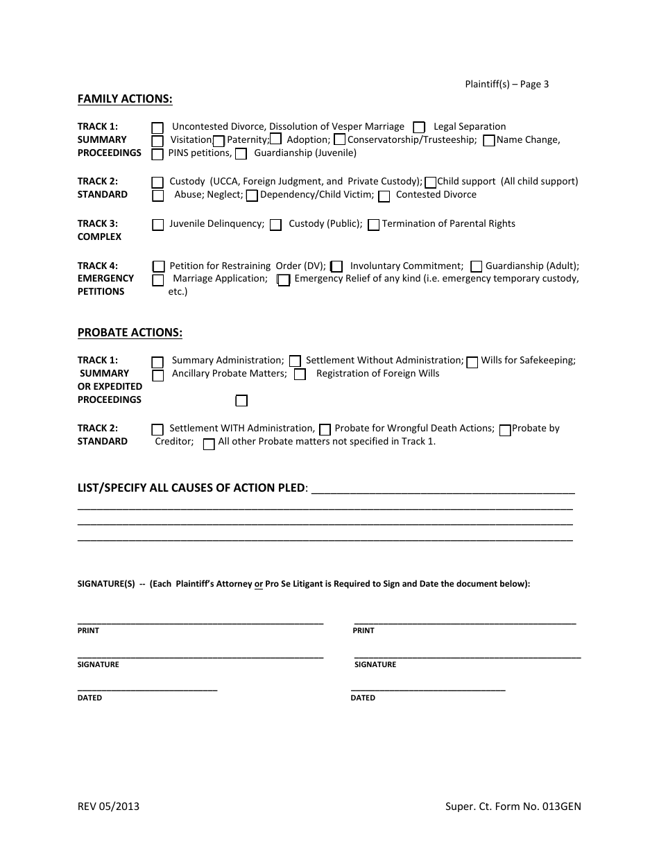 Form 013GEN Case Information and Litigant Data Form - Plantiff - Virgin Islands, Page 5