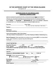 Transcript Request Form - Virgin Islands