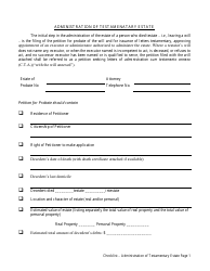 Document preview: Administration of Testamenatary Estate Checklist - Virgin Islands