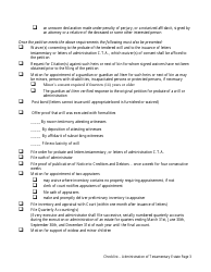 Administration of Testamenatary Estate Checklist - Virgin Islands, Page 3