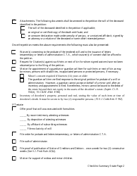 Summary Administration Checklist - Virgin Islands, Page 2