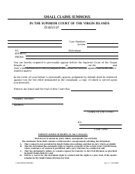 Form 0004 Small Claims Summons - Virgin Islands