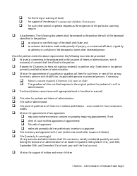 Administration of Intestate Estate Checklist - Virgin Islands, Page 3