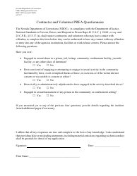 Document preview: Form DOC1952 Contractor and Volunteer Prea Questionnaire - Nevada