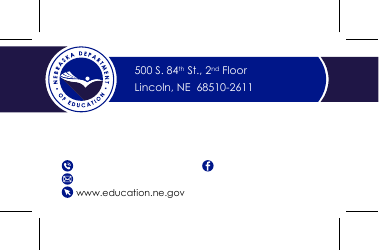 Document preview: NDE Business Card Template - No Address, Twitter - Nebraska