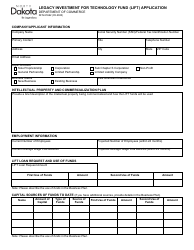 Form SFN61662 Legacy Investment for Technology Fund (Lift) Application - North Dakota