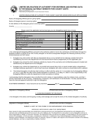 Document preview: State Form 56329 Limited Delegation of Authority for Entering and Editing Data in the Indiana Gateway Website for County Units - Indiana