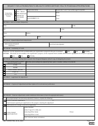 DD Form 3183 Request for Authorization to Obligate Expired Defense Health Program Appropriations