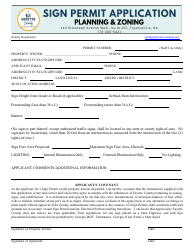 Document preview: Sign Permit Application - Fayette County, Georgia (United States)