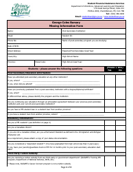 Document preview: George Coles Bursary Missing Information Form - Prince Edward Island, Canada