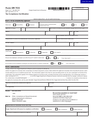 Document preview: Form OR-TCC (150-800-743) Tax Compliance Certification - Oregon