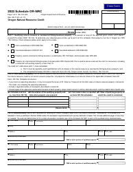 Form 150-104-003 Schedule OR-NRC Oregon Natural Resource Credit - Oregon