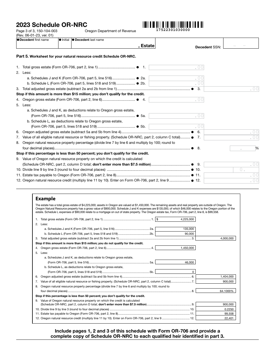 Form 150-104-003 Schedule OR-NRC Oregon Natural Resource Credit - Oregon, Page 3