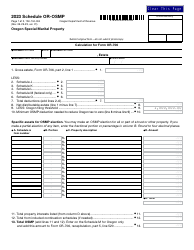 Document preview: Form 150-104-004 Schedule OR-OSMP Oregon Special Marital Property - Oregon