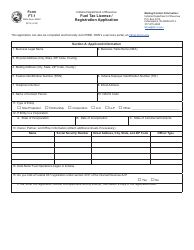 Form FT-1 (State Form 46297) Fuel Tax License/Registration Application - Indiana