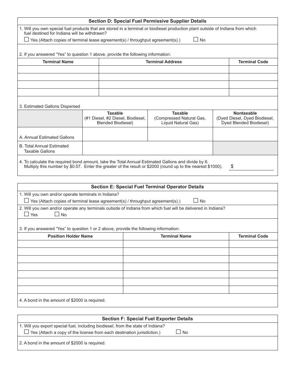 Form FT-1 (State Form 46297) Fuel Tax License / Registration Application - Indiana, Page 3