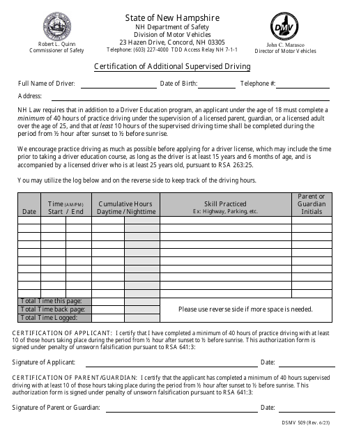 Form DSMV509  Printable Pdf