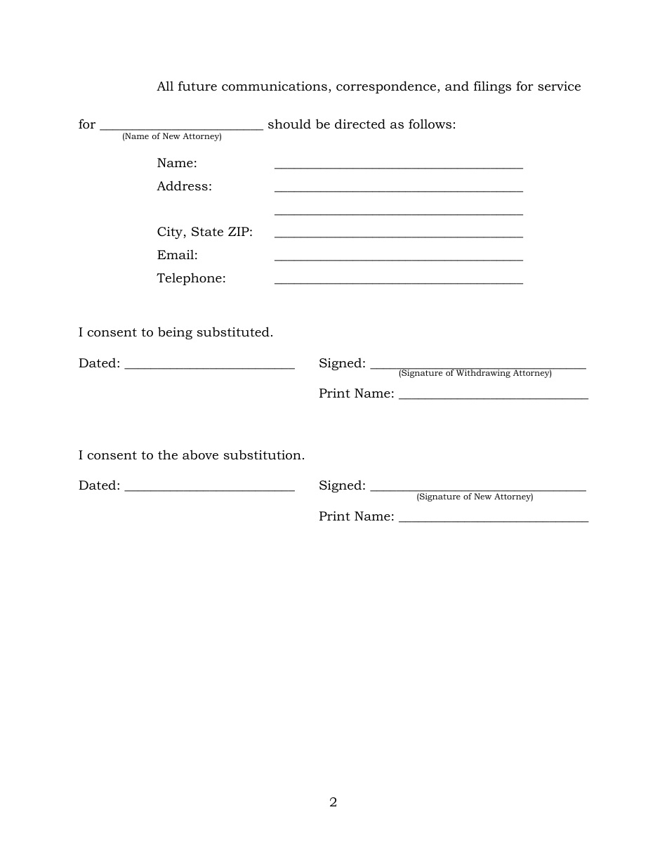 Notice of Withdrawal and Subtitution of Counsel and Certificate of Service - Hawaii, Page 2