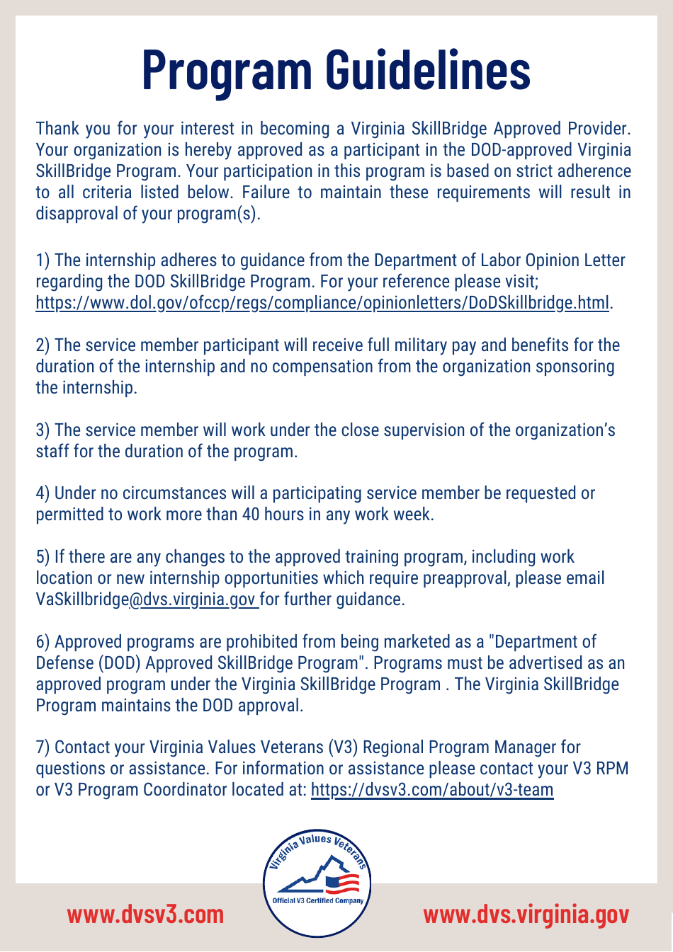 Virginia Skillbridge Program Approval Package - Virginia, Page 2